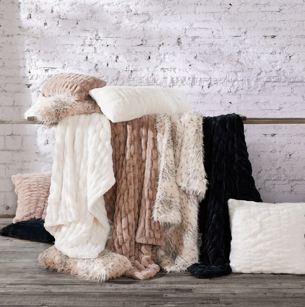 Ruched Rabbit Double Sided Throw